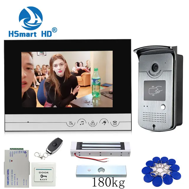 Video intercom access control system Door HD camera waterproof RFID Electric Magentic lock 7 INCH Video door Phone entry system 1
