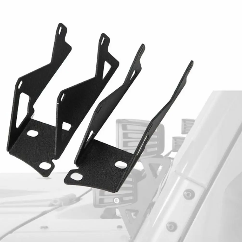Для Jeep JK a-столб лобовое стекло шарнирное крепление кронштейны для крепления вспомогательный внедорожный светодиодный скрытый туман и рабочие огни