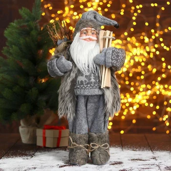 

Santa Claus "In a gray suit with skis" 23x45 cm 5036036