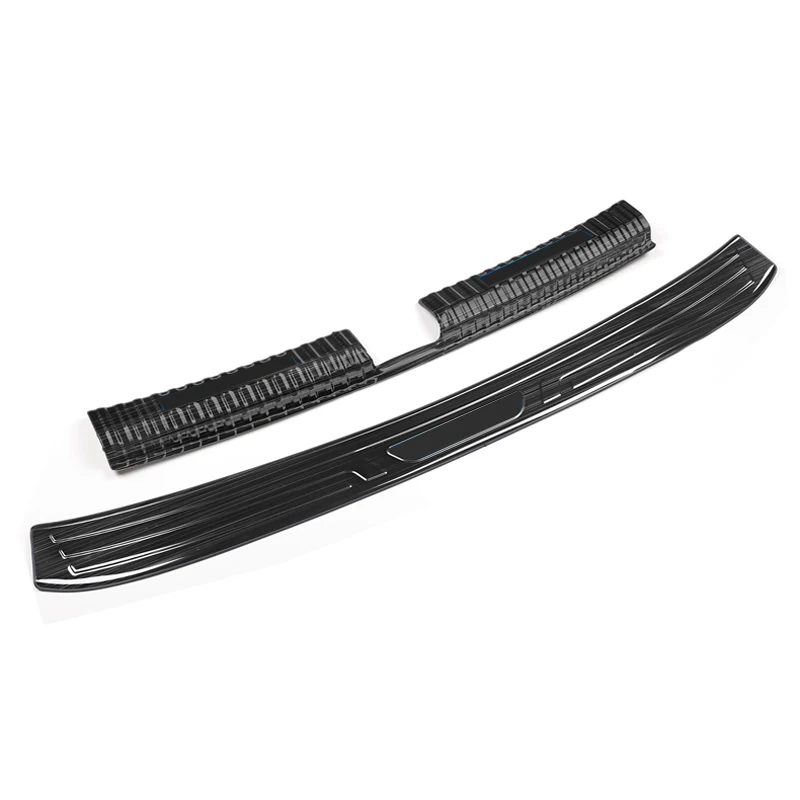 For Volkswagen Polo Mk6- Stainless Steel Inner& Outer Rear Bumper Skid Protector Guard Cover 2pcs