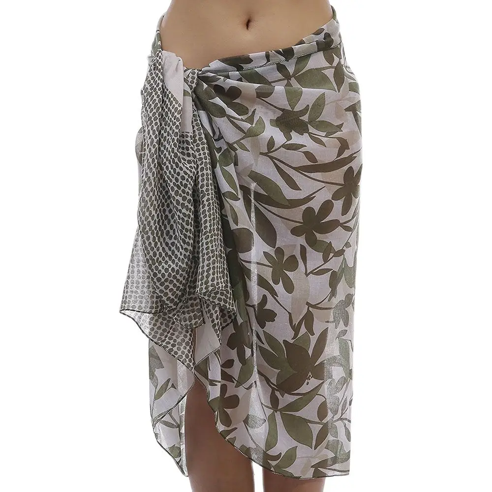 Women Sarongs Hawaiian Soft Viscose Beach Sarong Swim Wrap Pareo Batik Bathing Suit Coverup V8010