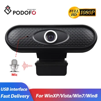 

Podofo Webcam 1080P HD Web Camera with Built-in HD MIC Microphone 1920 x 1080p USB Plug Web Cam, Widescreen Video for Laptop PC