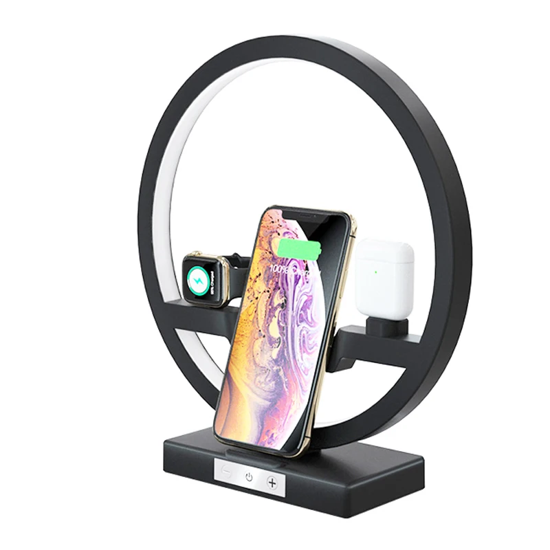 Беспроводное зарядное устройство Qi док станция для Apple Watch 5 4 3 2 1 Airpods быстрая