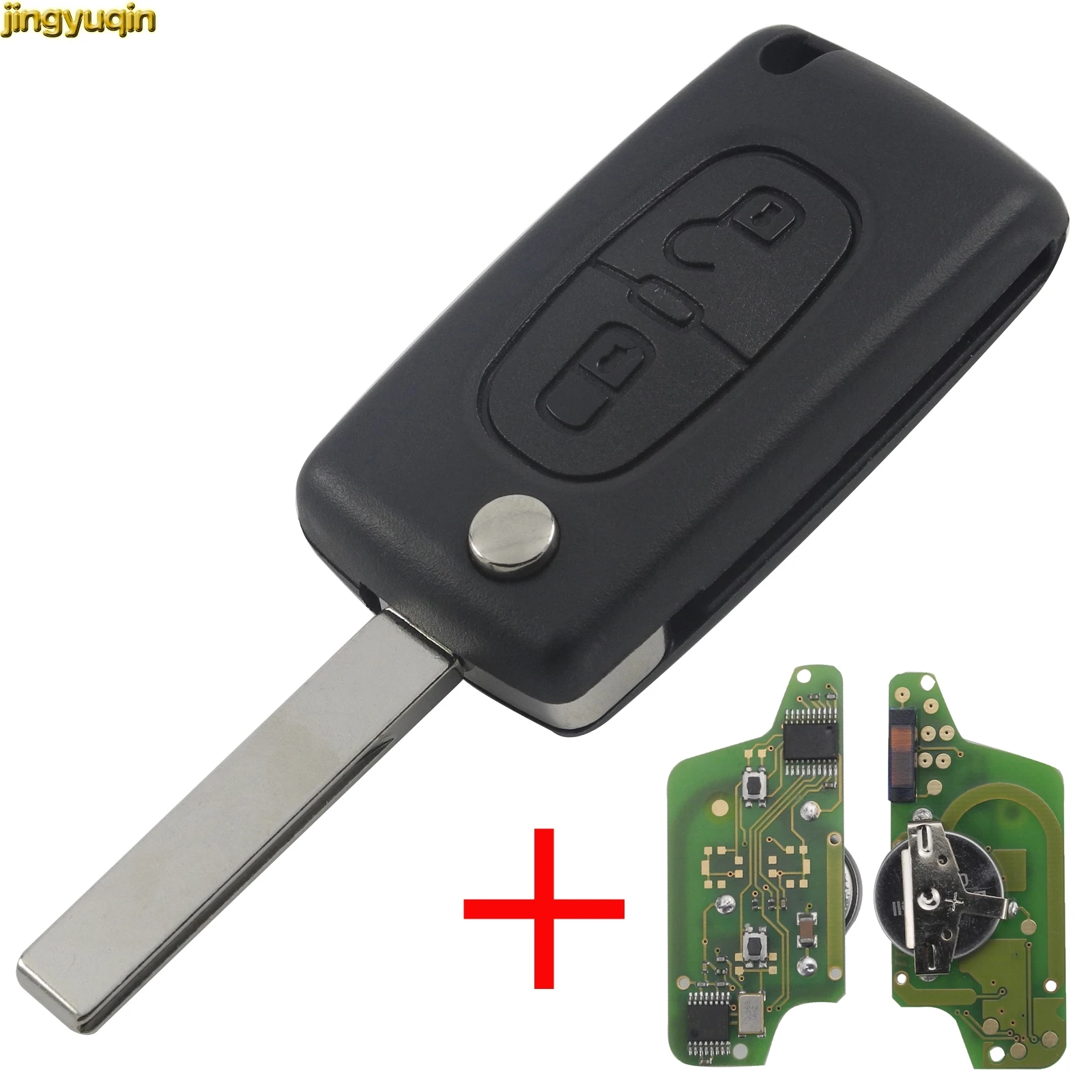 Jingyuqin 433mhz HU83 PCF7941 2 кнопки флип-пульт дистанционного управления для Citroen peugeot CE0523