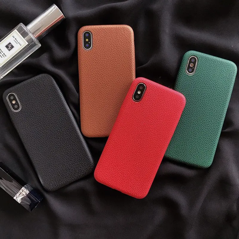 Роскошный Ультратонкий кожаный чехол для Iphone X Xs Xsmax Xr с зернистой текстурой 6s 7 8