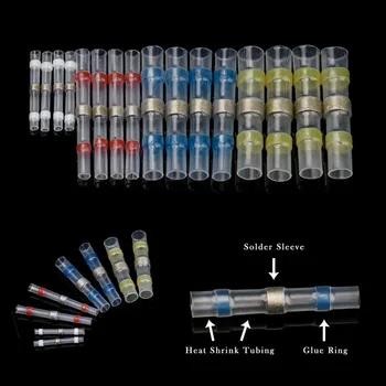

100PCS/Lot Heat Shrink Soldering Sleeve Waterproof Insulated Seal Butt Cable Wire Connectors Heat Shrinking Solder Terminals Kit