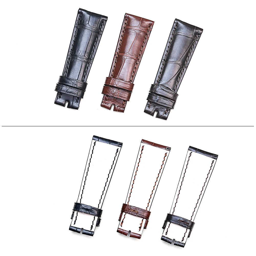 SAUPPO Superme из натуральной крокодиловой кожи Ремешки для наручных часов черный темно-коричневый мужские ремни подходит для PP осложнения