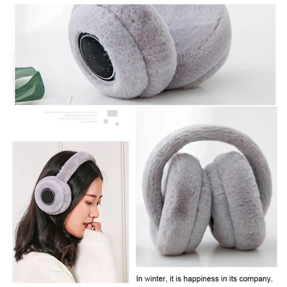 New Keep Warm Wireless Bluetooth Headphones With Microphone Music Stereo Earphone Winter Earmuffs Headset For Women Kids Gift