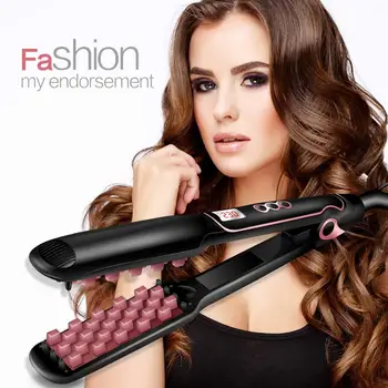 

Flat Iron Hair Straightener Ceramic Hair Volumizing Iron Hair Straightening Curling Iron Corrugation Hair Curler Curling Tongs
