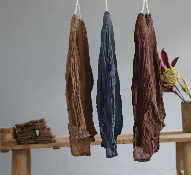 Women Loose V Neck Linen Tops Blouse Shirt Female Vintage Irregular Length Flax Shirt Tops Ladies Blouse 2