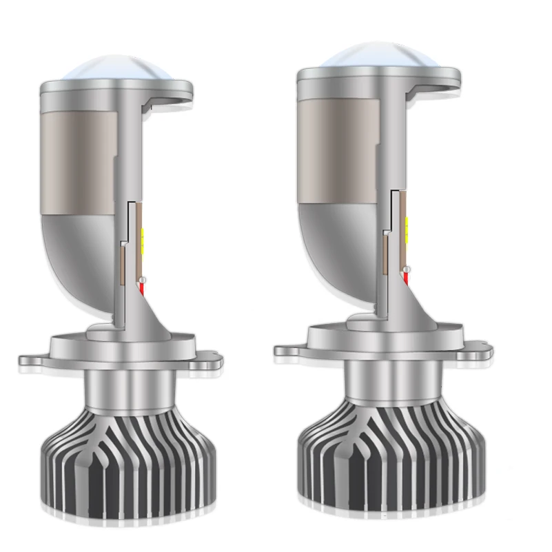 Canbus 140 Вт лампа H4 светодиодный мини-проектор Объектив автолампы 16000лм конверсионный комплект Hi/Low Beam головной светильник 12 В рыбий глаз автомобильный светильник - Испускаемый цвет: Model B  update 2pcs
