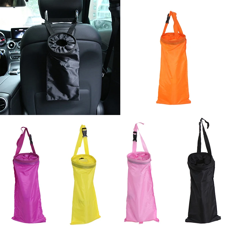 Hot sale 1Pcs Auto Dustbin Garbage Rubbish Storage Container Hang Litter Bag Waste Bin Car Seat Back Trash Holder