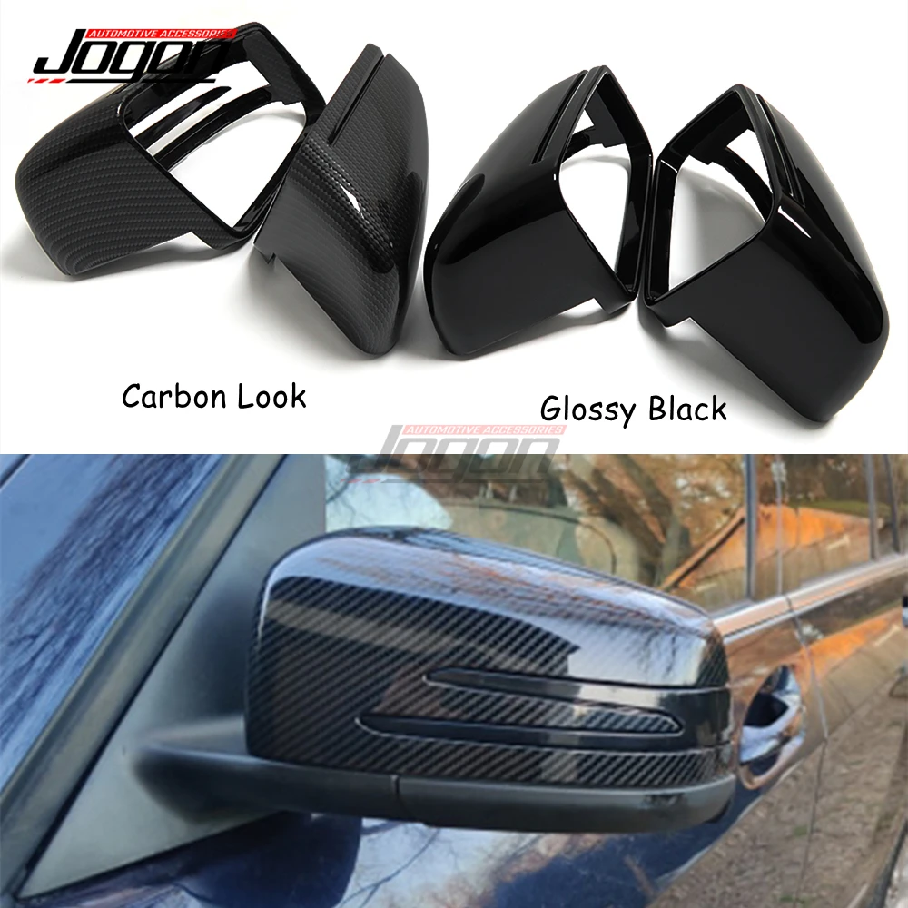 

Side Mirror Cap Covers For Mercedes Benz W176 W246 W212 W204 C117 X156 X204 W221 C218 A B C E S CLA GLA GLK Class Black Replace