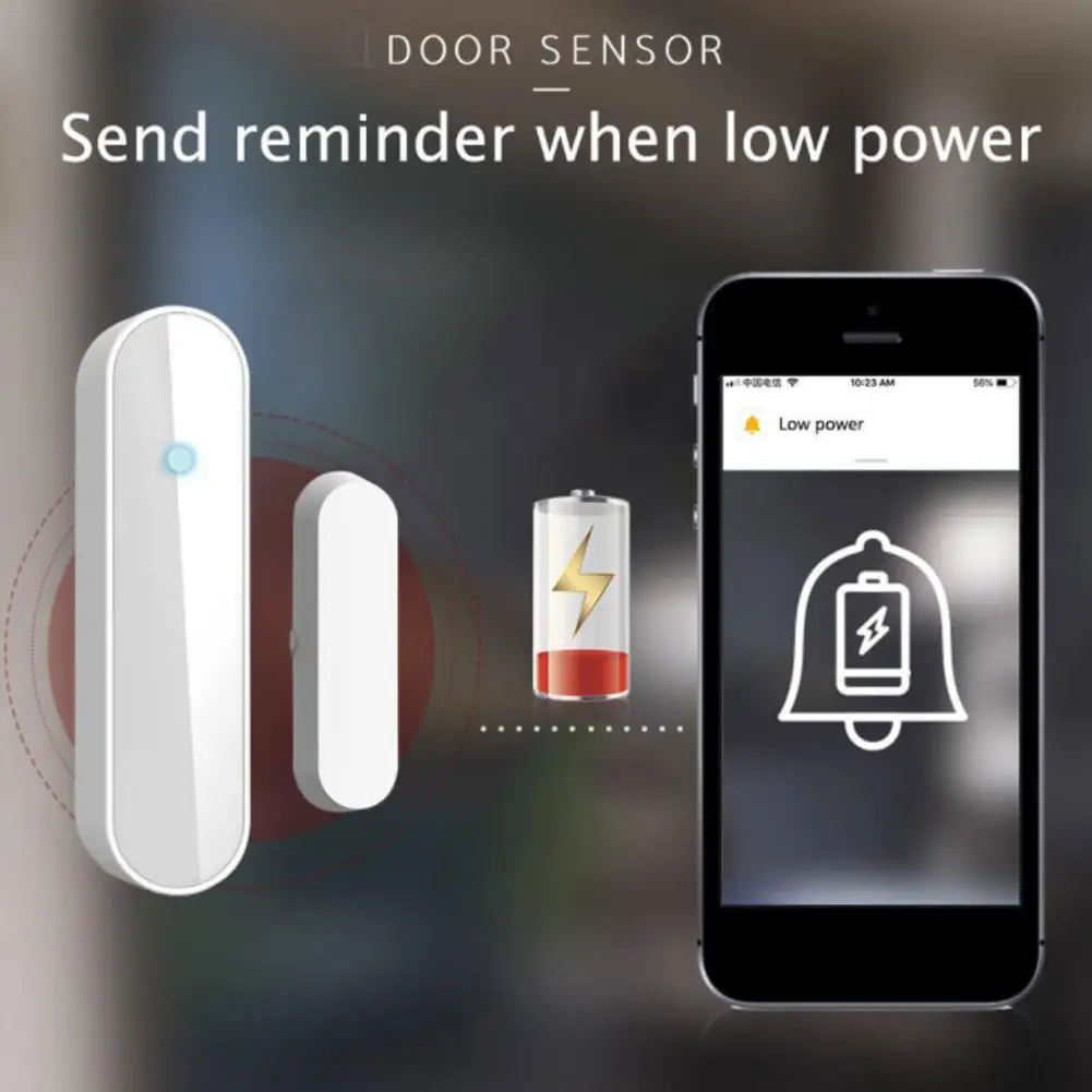 

Smart 2.4G WIFI Door Window Sensor Open / Closed Detector Google Alarm Alexa Security Support App Wireless Q2D4