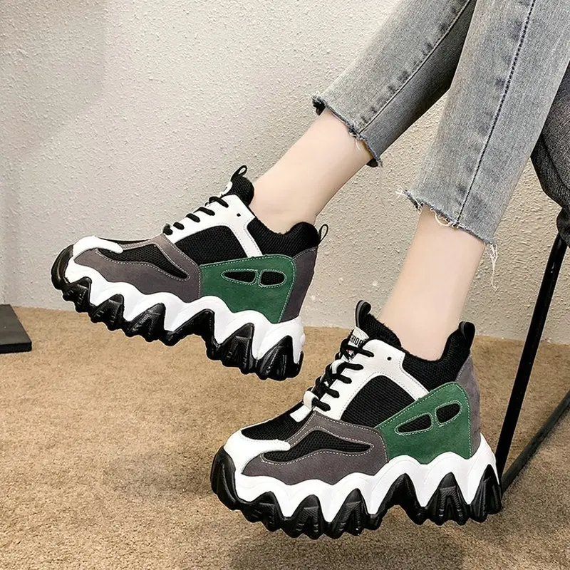 Модная повседневная обувь на танкетке Chaussures Обувь с высоким берцем Женские