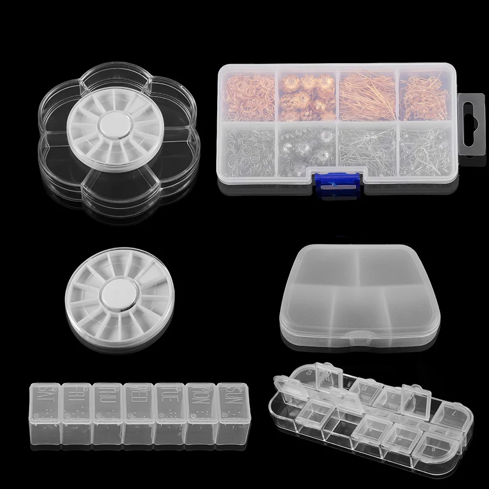 Прозрачная пластиковая коробка Joyero Organizador для сережек, бусин, коробка для хранения, чехол-Органайзер