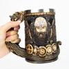 Drakkar Viking Tankard tasse 304 acier inoxydable insérer résine nordique dieu Odin café bière tasses tasse Halloween cadeau d'anniversaire 600ml ► Photo 1/6