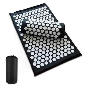 

Acupressure Mat and Pillow Massage Set Yoga Mat for Relieves Stress Back Neck Pain Relief Muscle Relaxation with Free Bag