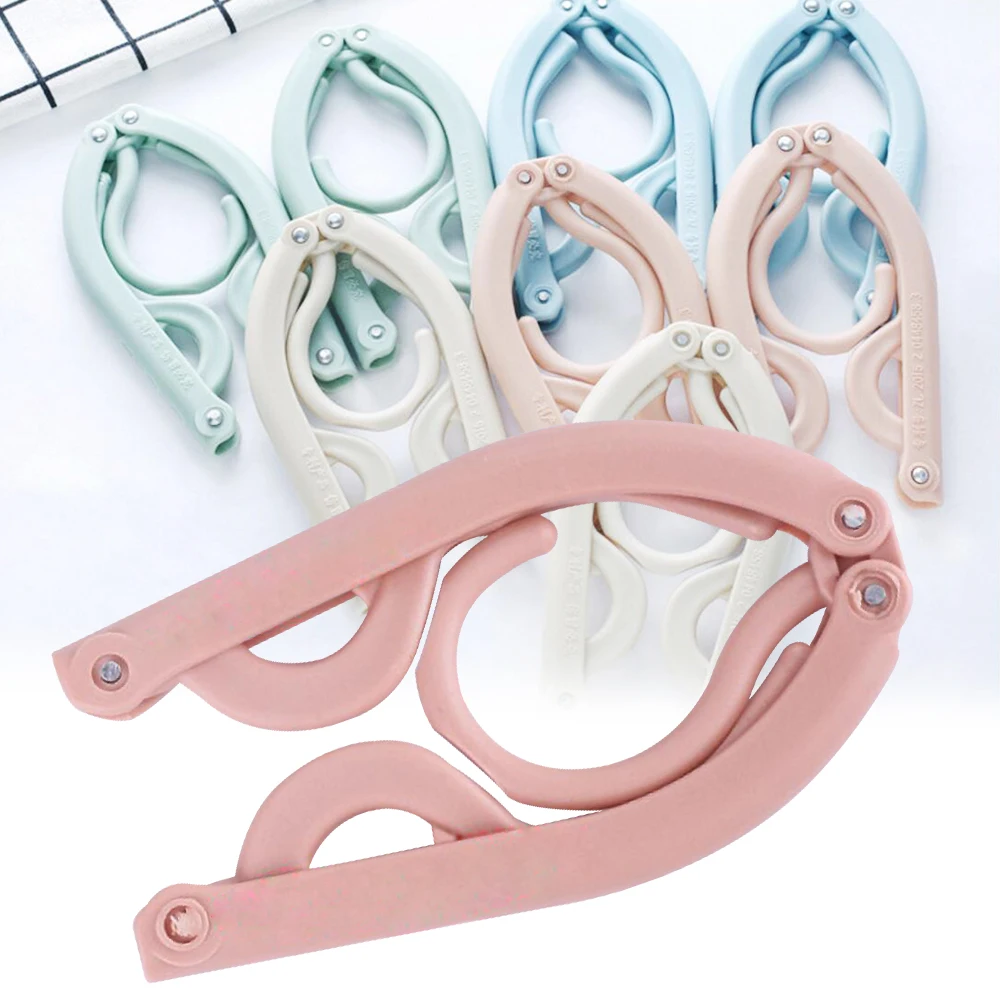 

6pc Retractable Portable Travel Hanger Folding Non-Slip Plastic Rack Drying Clothespin Trouser Hanging Concenient Travel 15