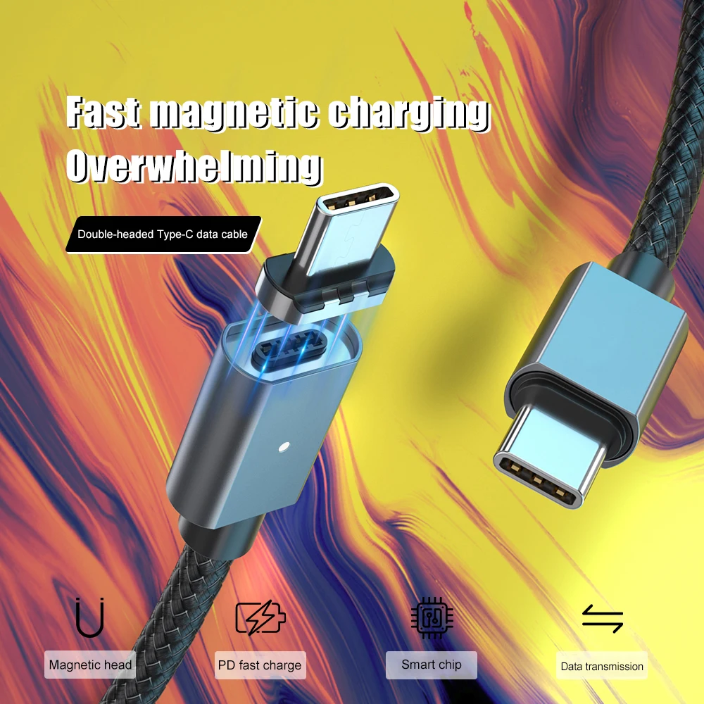 Магнитный кабель Micro USB type-C 100 Вт 5А для быстрой зарядки QC4.0 USB C-type-C PD зарядный кабель для Xiaomi Redmi Note 10 samsung S9