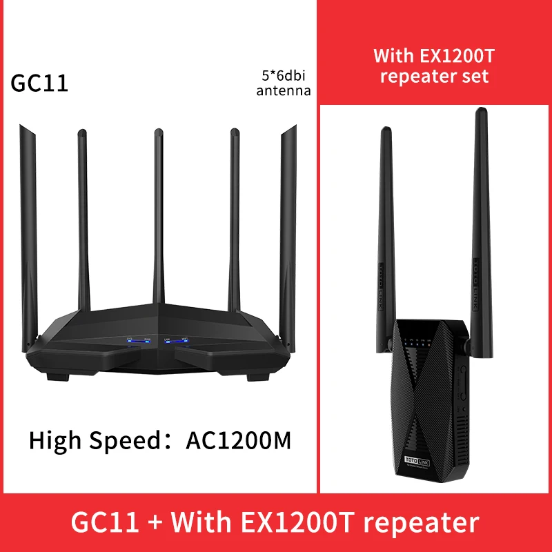 portable wifi signal booster GH Số Router AC11 Gigabit Phiên Bản 2.4GHz 5GHz WiFi AC1200M Với 5 * 6dBi Anten Tăng Cao Rộng Hơn độ Che Phủ, phiên Bản Toàn Cầu mesh wifi router Wireless Routers