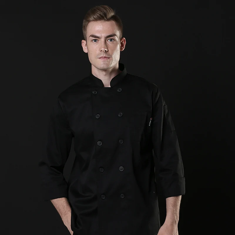 

Long-sleeved Chef Jacket Men and Women Autumn and Winter Coat Baking Cakes Clothes Western Pastry Overalls