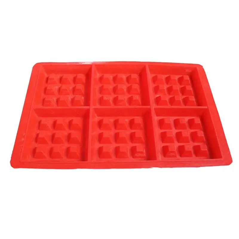 

1 шт. силиконовая, для вафель пресс-форм многоразовые 6-Полость DIY противень для выпечки форма для вафель для выпечки форма для выпечки, сделай сам инструменты аксессуары разные цвета