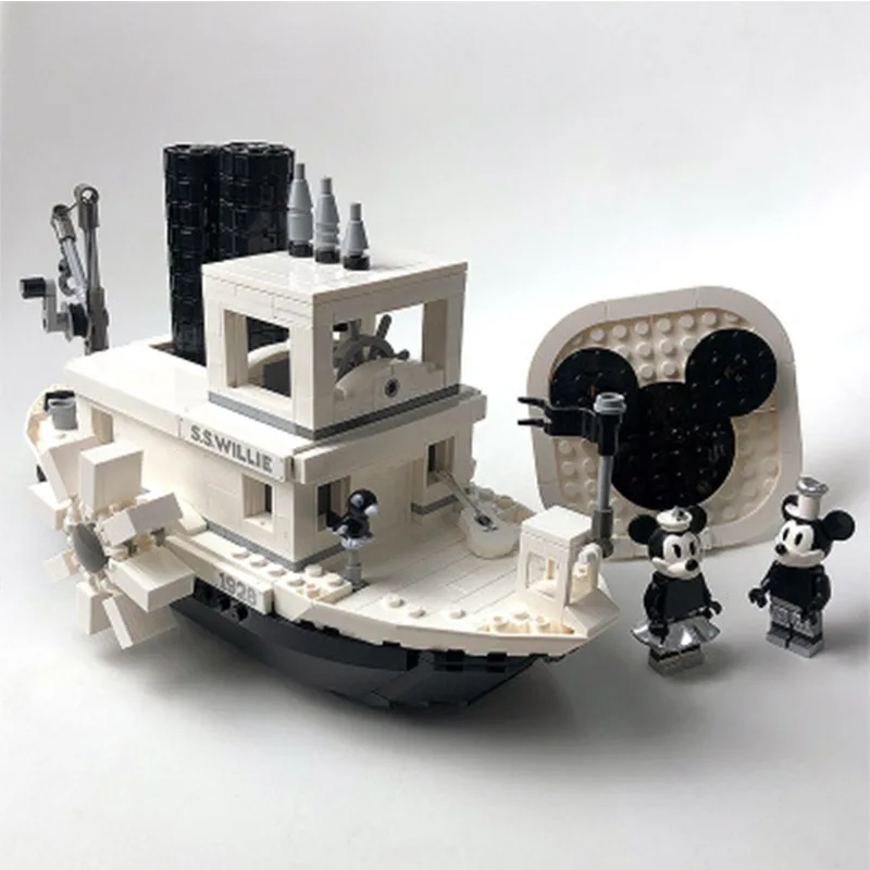 

legoinglys Hot Sale Mickeied Steamboat Willie Set Model 16062 21317 Building Block Bricks toy for Gifts Kids Christmas