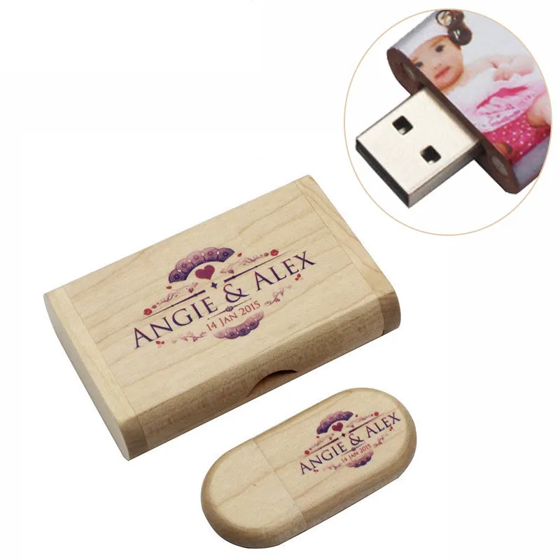 JASTER деревянный USB с коробкой памяти флэш-диск 4G 8GB 16G 32GB 64GB фотография свадебный подарок(более 10 шт бесплатный логотип