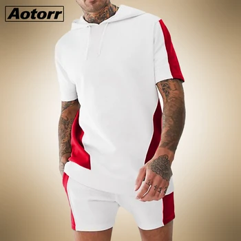 

New Summer Men Set Sportswear Casual Suit 2020 Mens Clothing T Shirts Shorts Hoodied Tracksuits Male Sweatshirt Brand Clothing