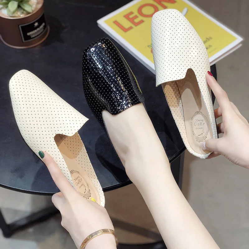 

Sandals Women's Outer Wear Low Heel Waterproof Platform Summer Semi-Closed-toe round-Toe Large Size Sandals WOMEN'S Casual Shoes