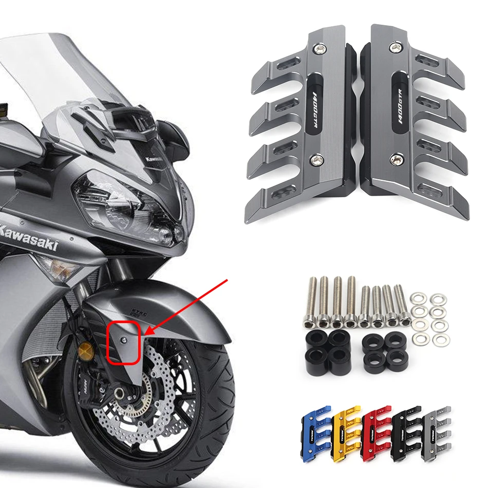 

For KAWASAKI GTR 1400 GTR1400/CONCOURS Motorcycle CNC Accessories Mudguard Side Protection Block Front Fender Anti-Fall Slider