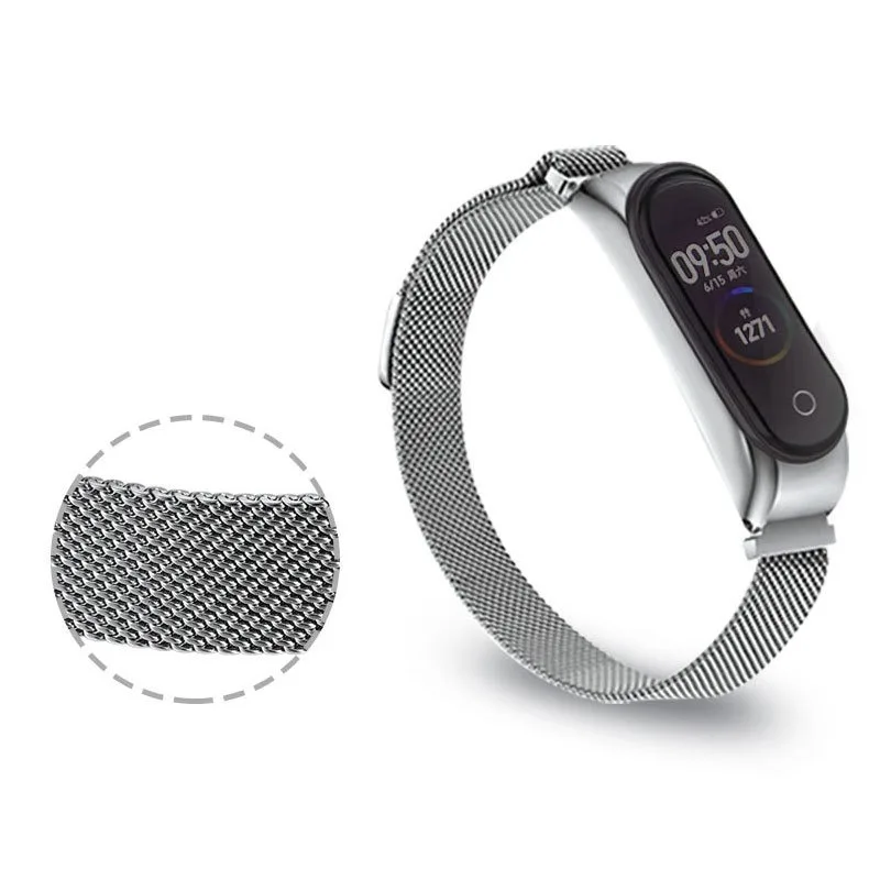 Металлический браслет для Xiaomi Mi Band 4 спортивный сменный Ремешок Браслет декоративный