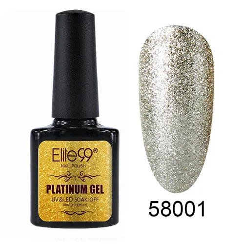 Elite99 Гель-лак для маникюра Полупостоянный Vernis верхнее покрытие УФ светодиодный 10 мл гель покрытые лаком ногти искусство Блестящий УФ лак для ногтей с блестками лак - Цвет: 58001
