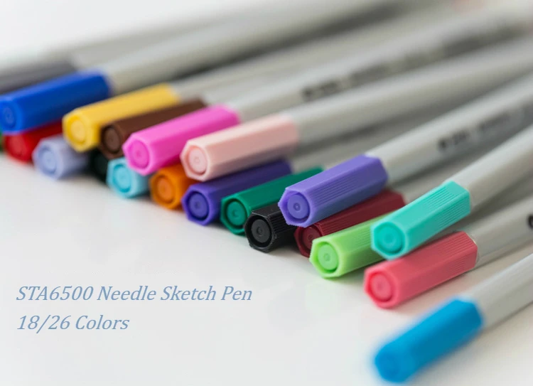 STA6500 26 цветов художественный маркер ручка для рисования комикс Fineliner иглы эскизные ручки для студентов креативные канцелярские принадлежности Школьные принадлежности