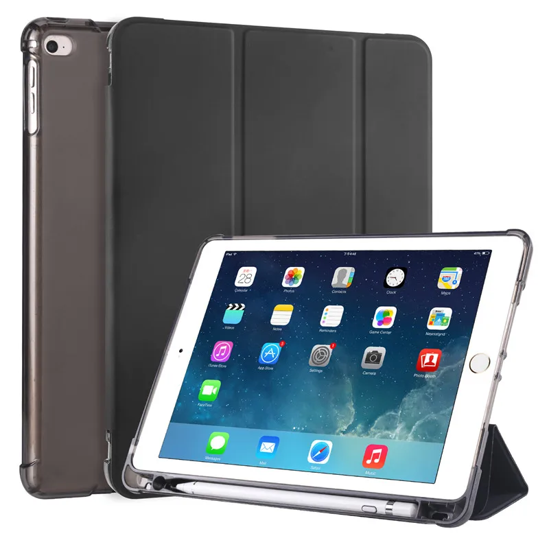 For iPad Case 6th Generation with Pencil Holder Tri-Fold Stand