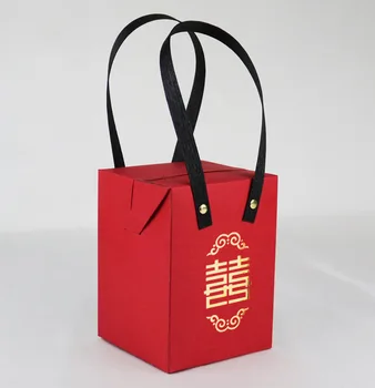 

Custom Logo, Kraft paper gift boxes with handle ,Red Paper Bag Cupcake Boxes/Cookies Walnut dry fruit Coffee beam box
