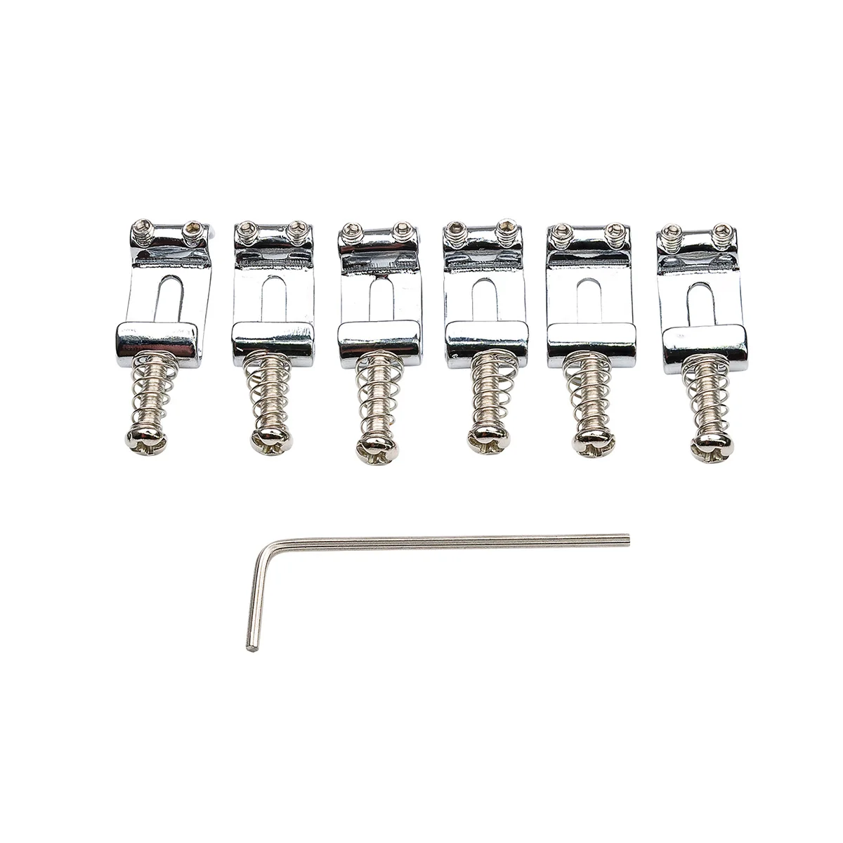 Musiclily Pro 10.5Mm Acciaio Stile Vintage Chitarra Tremolo Bridge Selle Per Chitarra Elettrica Strat Stratocaster, Cromo (Set Di 6)