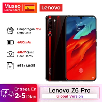 Перейти на Алиэкспресс и купить Глобальная версия смартфона Lenovo Z6 Pro 8 Гб 128 ГБ Восьмиядерный Snapdragon 855 6,39 дюймFHD задняя 48MP Quad Camera аккумулятор 4000 мАч