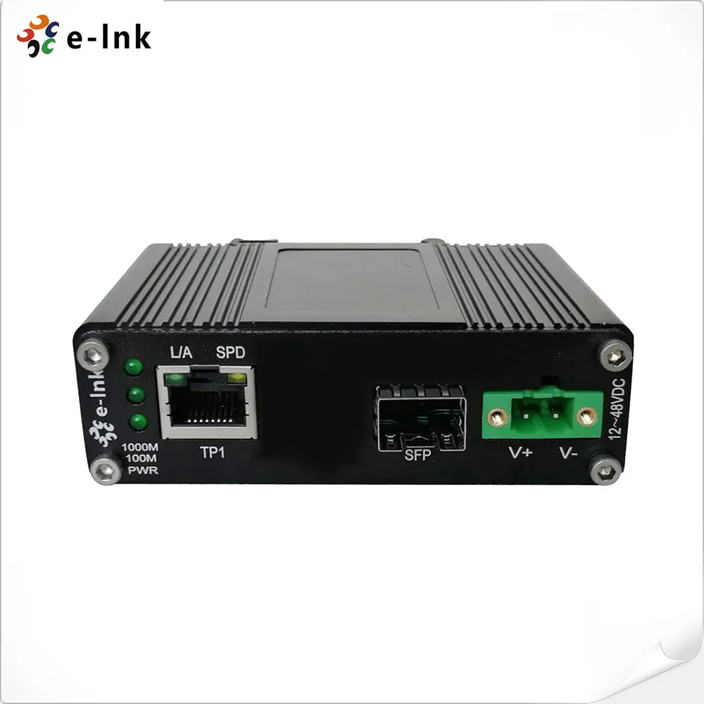 Промышленный медиа конвертер с 10/100/1000Base T на 100/1000Base X SFP Ethernet входом 12 48