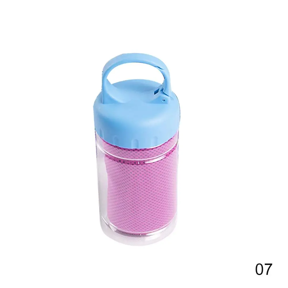 Спортивное Полотенце из микрофибры, 1 шт., быстросохнущее пляжное полотенце, впитывающее пот, летнее ледяное полотенце, охлаждающее полотенце для фитнеса, йоги - Цвет: Wtih Bottle