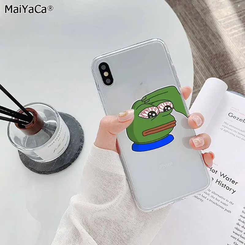 MaiYaCa Sad Frog pepe meme ТПУ мягкий чехол для телефона Fundas чехол для iPhone 11 pro XS MAX 8 7 6 6S Plus X 5 5S SE XR - Цвет: A4