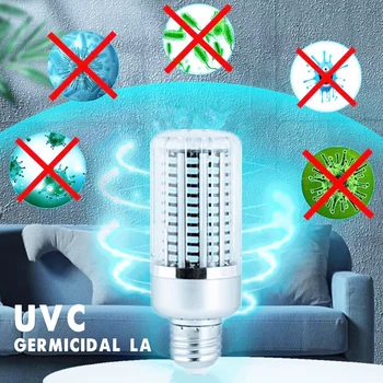 

60W Led UVC Lamp Ultraviolet Light LED Bulb E27/E26 Remote Control UV Germicidal Lamp Sterilizer Corn Shape Bulb Disinfection