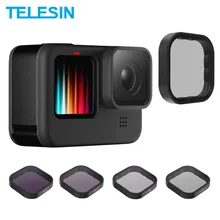 Telesin nd8 nd16 nd32 cpl lente filtro conjunto liga de alumínio quadro para gopro hero 9 câmera ação nd cpl lente accessoreis