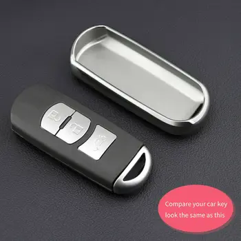

Chrome Silver TPU Key Fob Case Fit For 2 3 6 CX3 CX5 CX3 CX9 Keyless Fob