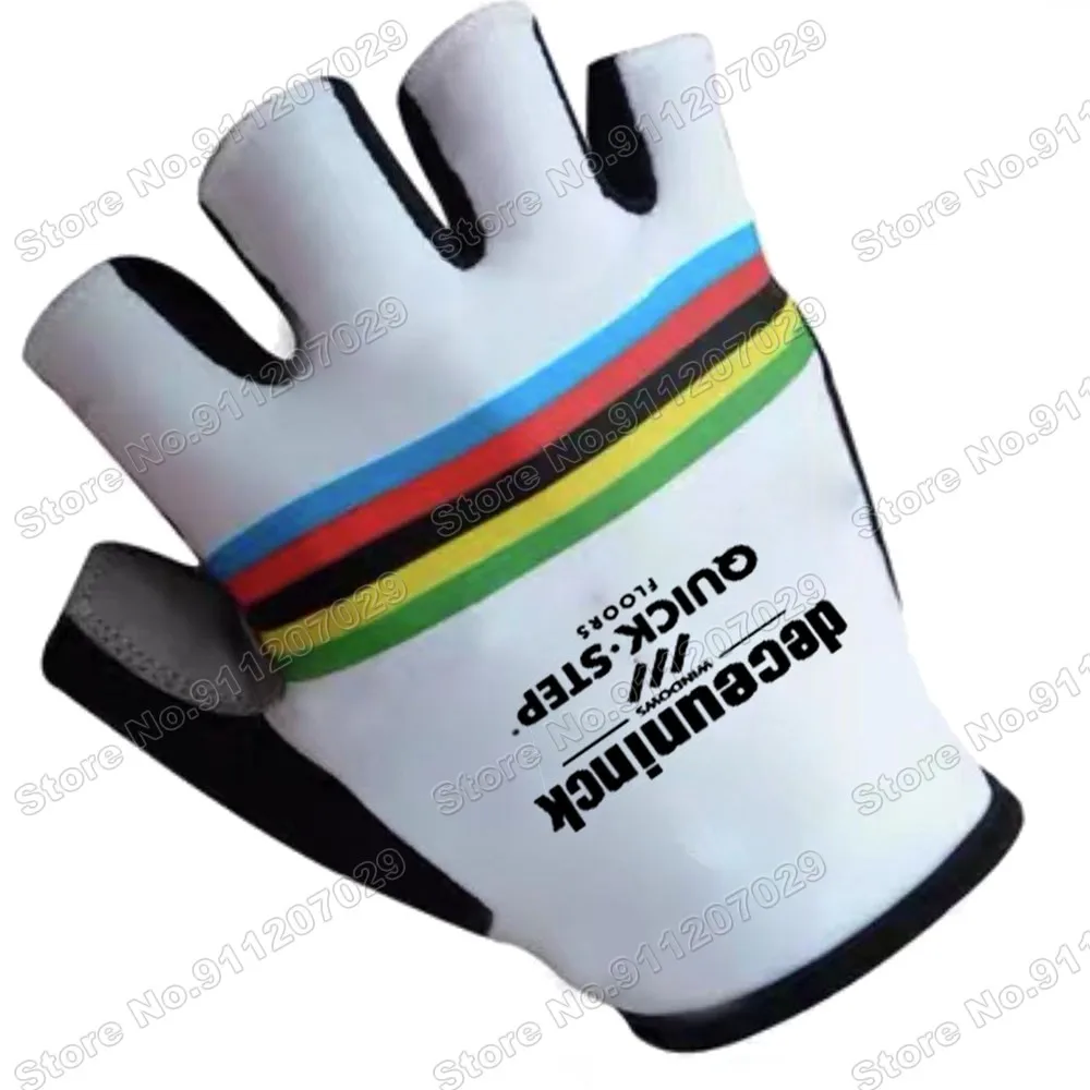 Quick Step World Champion 2021 Cycling Gloves Men Bicycle Gel Half Finger Glove One Pair Size M-XL Guante Ciclismo Gant cyclisme | Спорт и