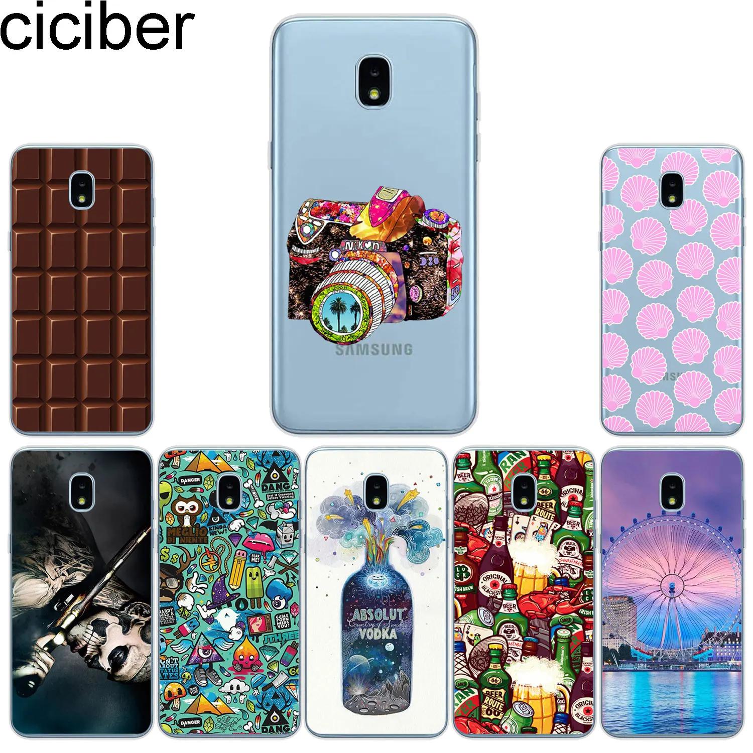 ciciber Phone Case for Samsung Galaxy J5 J6 J7 J8 TPU Cover J4 J3 J2 J1 Prime Core Plus 2016 2017 2018 Chocolate |