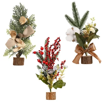 

3Pcs Plastic Christmas Tree Durable Delicate Mini Xmas Tree Party Favor Christmas Supplies