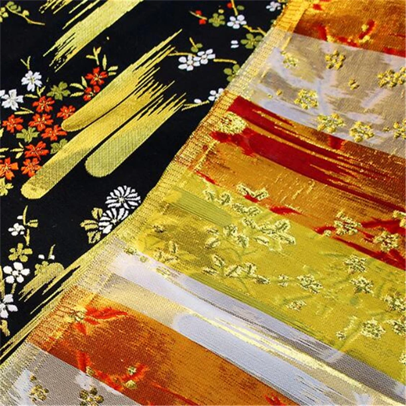 Металлик Жаккардовая парча ткань полиэстер ткань Тан хан костюм японский стиль дизайн DIY мешок одежды ткань