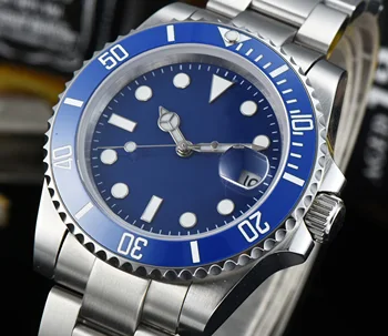 

automatic watch men's 40mm blue dial sapphire glass automatic movement stainless steel automatic date sapphire glass R5